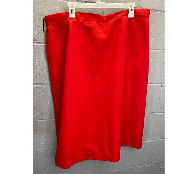Vintage 1980s Red & White Color Block Plus Skirt Suit Volup Mod Size 24 - Picture 9 of 10